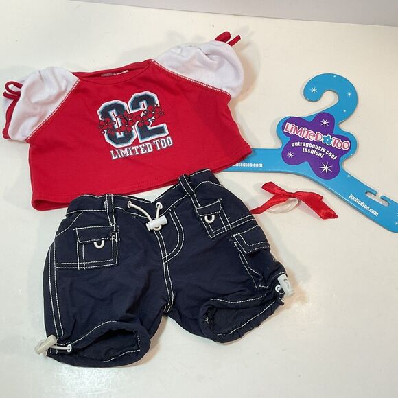 Build a Bear Limited Too Beach Top Swim Surf Shorts Teddy Clothes Outfit Bow - Picture 3 of 8